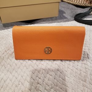 Tory Burch orange eyeglass case